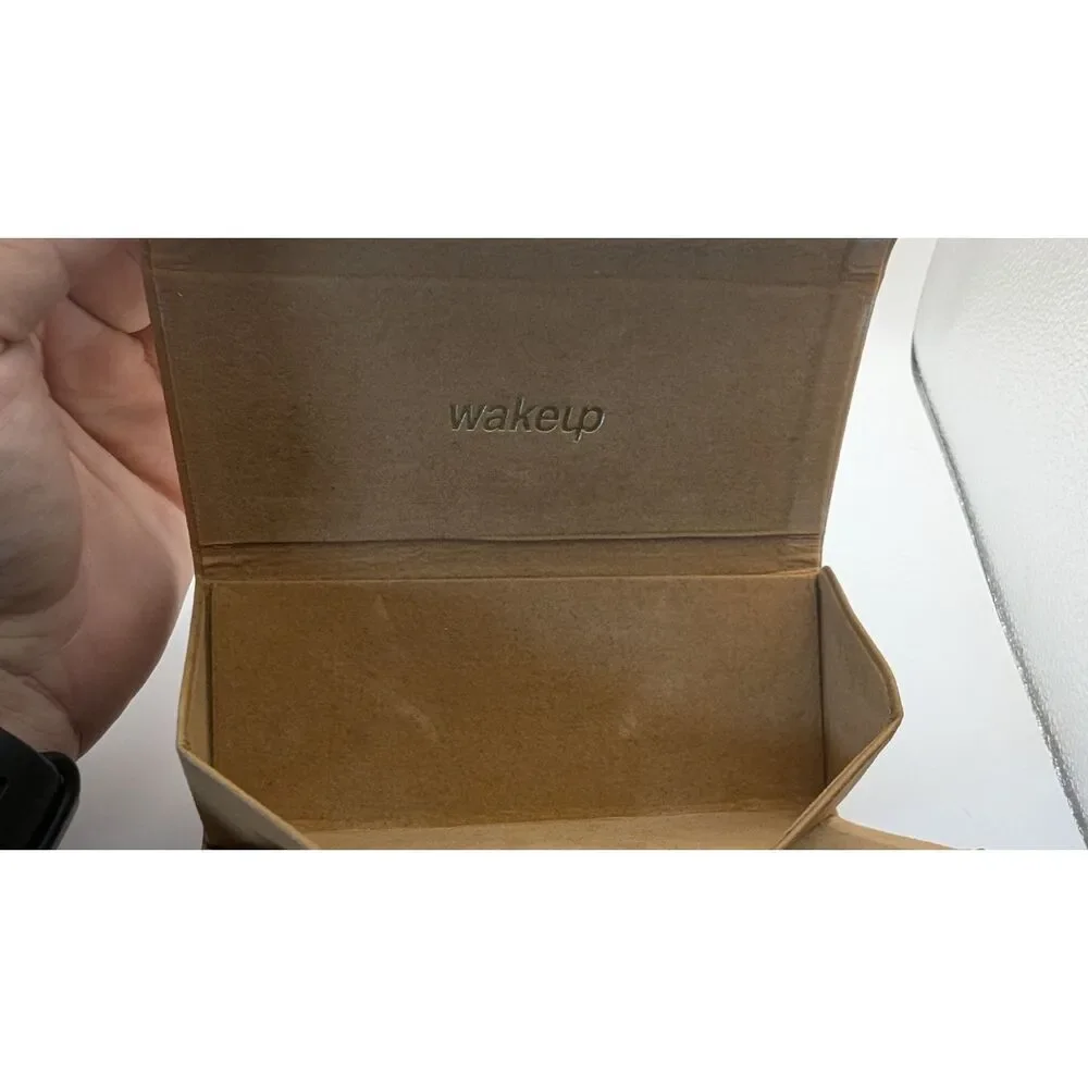 Wakeup Brown Folding Eye Glass Case